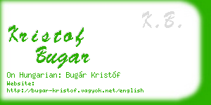 kristof bugar business card
